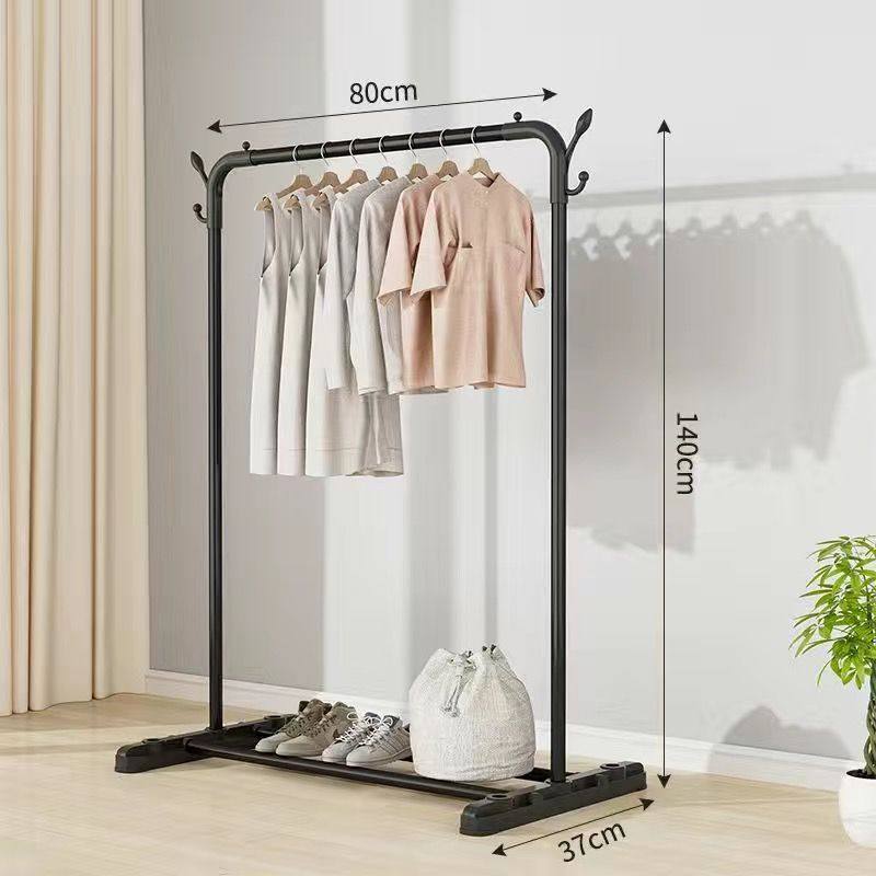 Simple Drying Rack Floor Household Bedroom Balcony Hanger Floor Vertical Storage Rack Thickened Bold Shelf