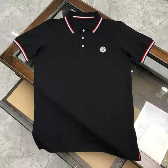 Cross-Border Best-Selling m Brand Authentic Polo Shirt for Men, Solid Color Embroidered T-Shirt, Summer New Style, Polyester Trendy
