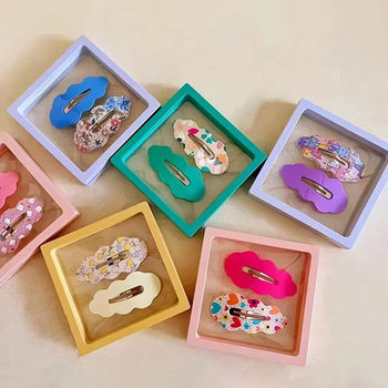 Colorful Pe Film Suspension Packaging Box Transparent Jewelry Manicure Box Badge Ring Commemorative Coin Display Drawer Box