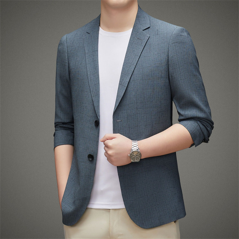 Áo Vest Nam Trung Niên Vải Dệt Kim Phong Cách Doanh Nhân Màu Xám Xanh