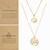 Amazon Wish Cross-Border Supply Cut Out Lotus Necklace Creative Card Lotus Pendant Personalized Versatile Clavicle Chain