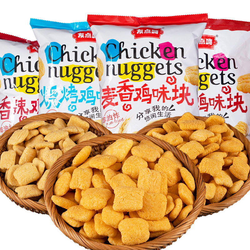 [Non-Fried] Friends Point Hi Chicken Flavor 105g Large Bag of Puffed Food Office Leisure Snacks