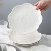 New embossed ceramic western food Nordic dish plate household ceramic tableware microwave oven tableware export original