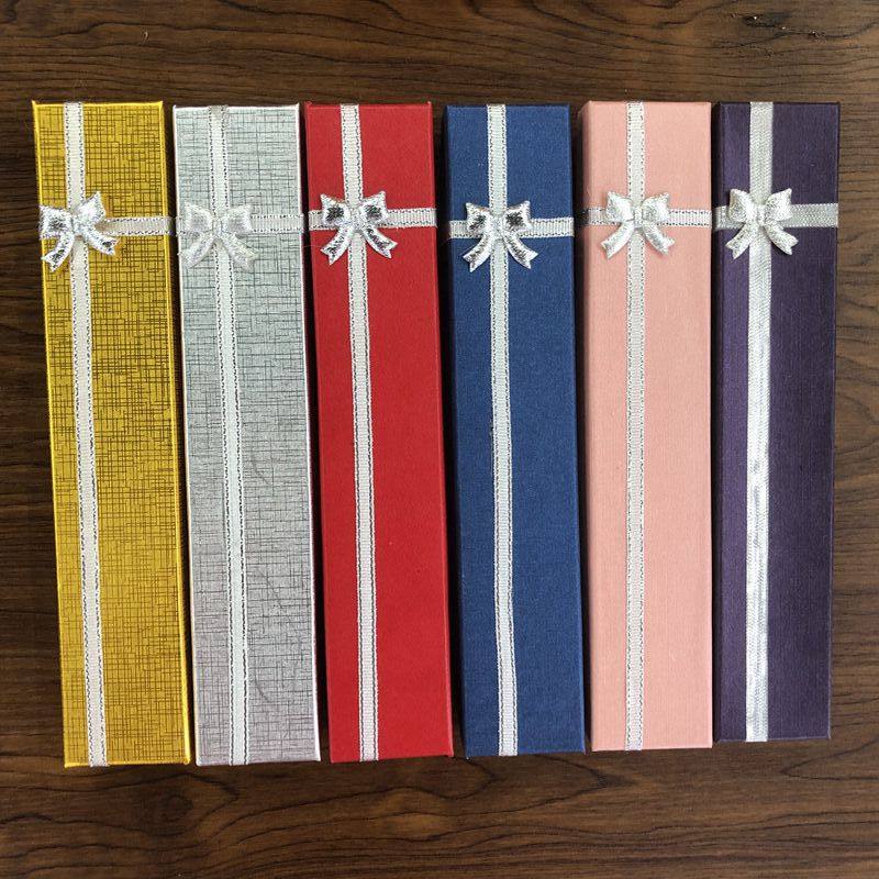 Popular In-Stock Rectangular Paper Jewelry Box Hairpin Bookmark Gift Box Pearlescent Embossed Necklace Packaging Box