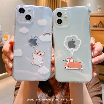 Cute Creative Corgi for Apple 13 Phone Case 14 All-inclusive iPhone 12Pro Max Couple Men and Women