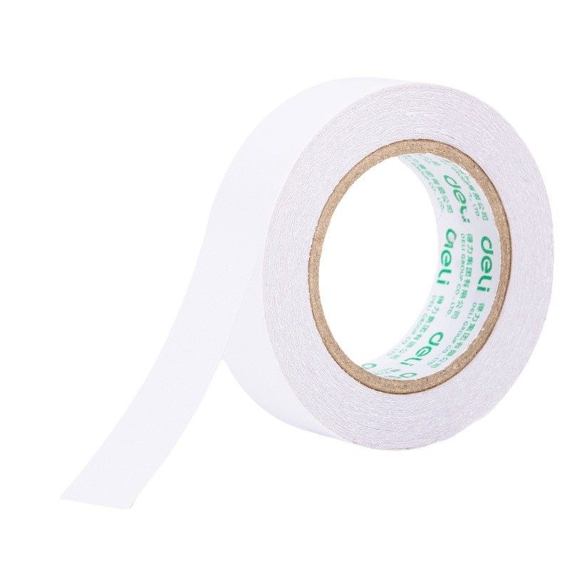 Deli Double-sided Adhesive Transparent Cotton Paper Tape Two-sided Adhesive Wholesale Student Children's Handmade High Viscosity Small Roll Core