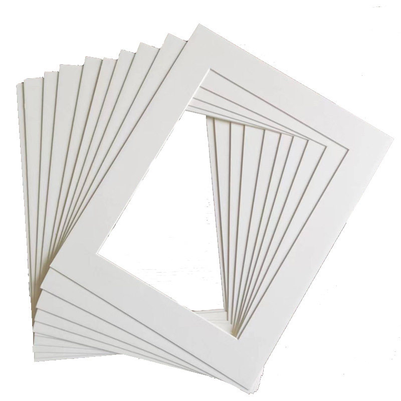 in stock wholesale photo frame mounting cardboard white black A1-36 inch rectangular solid wood picture frame lining paper can be fixed