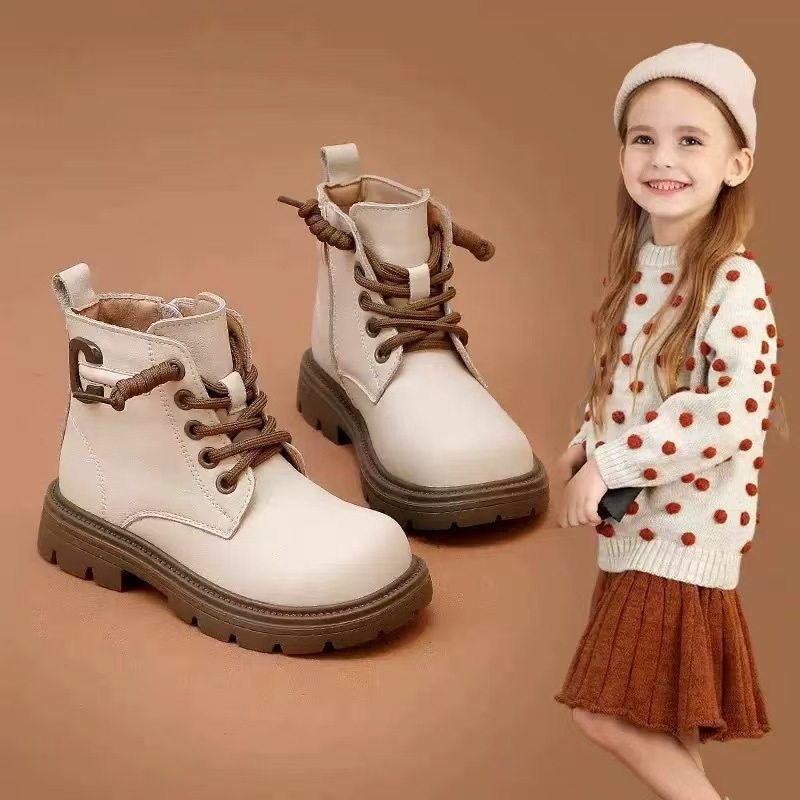 Girls' Autumn and Winter Short Boots 2025 New Kidsren's Boots Girls' Single Boots British Style Girls' Princess Plus Suede Boots