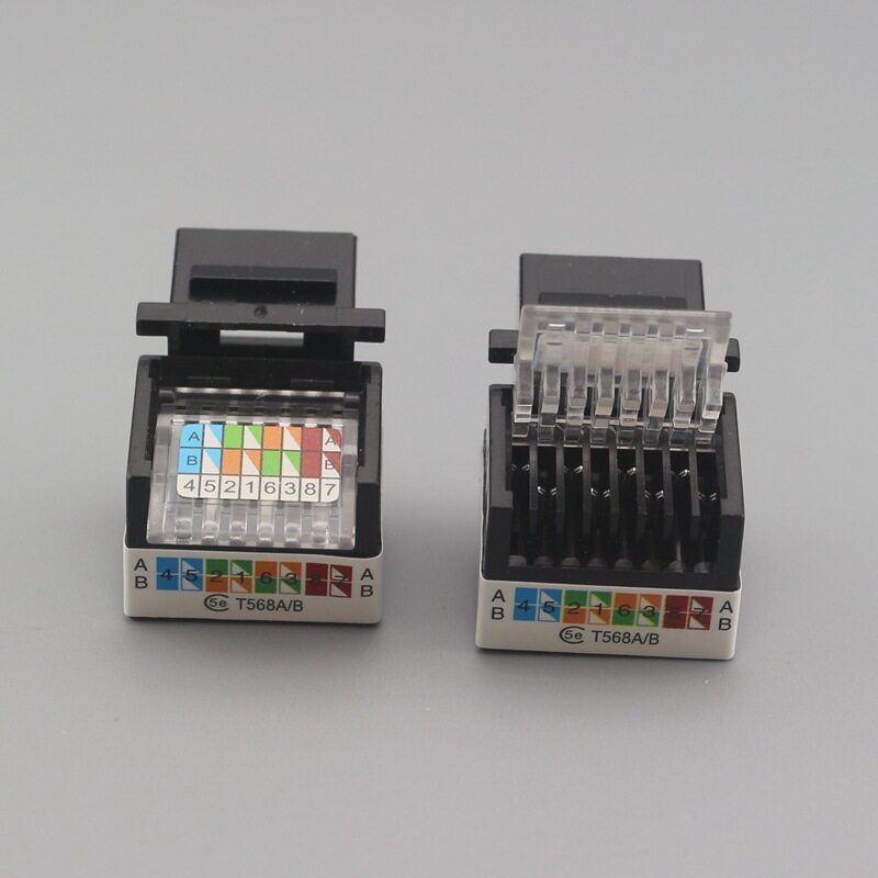 โมดูลคอมพิวเตอร์แบบไม่มีการเจาะสีดำประเภทอินเทอร์เฟซ RJ45 ซ็...