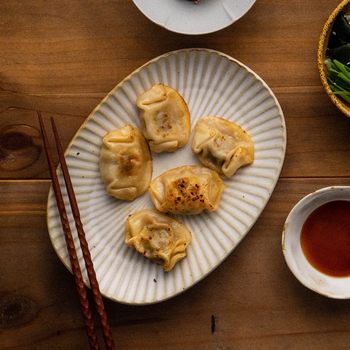 Foreign Trade Single Tableware Pick-up JING Japanese-style Dish Dish Household Vintage Snack Dish Ceramic Dumpling Dish Breakfast Dish