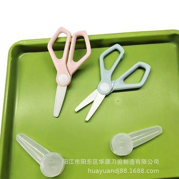 Baby Ceramic Food Supplement Scissors Household Kitchen Scissors Portable Food Scissors Sharp Handmade Ceramic Scissors