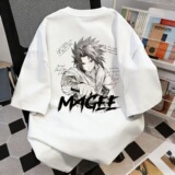 Футболка для мальчиков ins Naruto Uchiha Sasuke, бренд tide из 100% хлопка, универсальный топ с красивым принтом и короткими рукавами