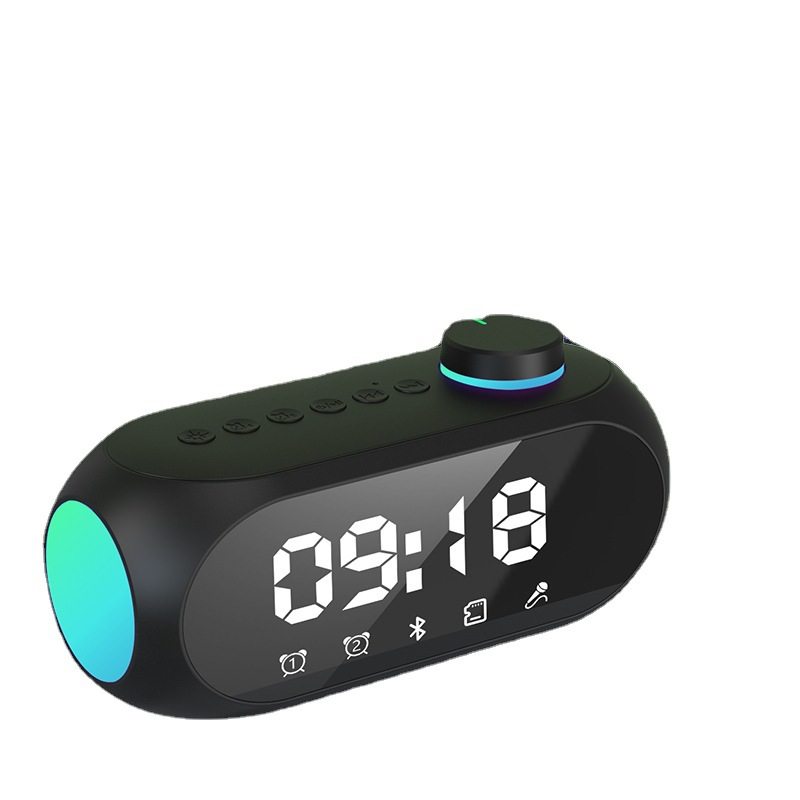 New S18 Bluetooth speaker RGB alarm clock speaker heavy subwoofer portable mini clock home desktop audio