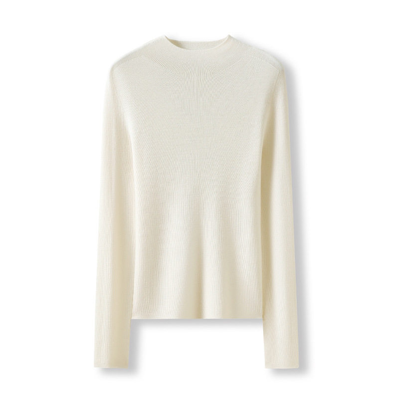 秋冬上新女装岛精无缝机洗美丽诺羊毛衫新澳纱线修身针织衫打底衫