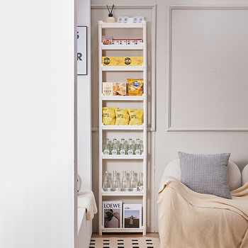 Multi-Layer Storage Rack Behind the Door, Household Storage Cabinet, Gap Cabinet, Narrow Movable Storage Rack, No Nails Required