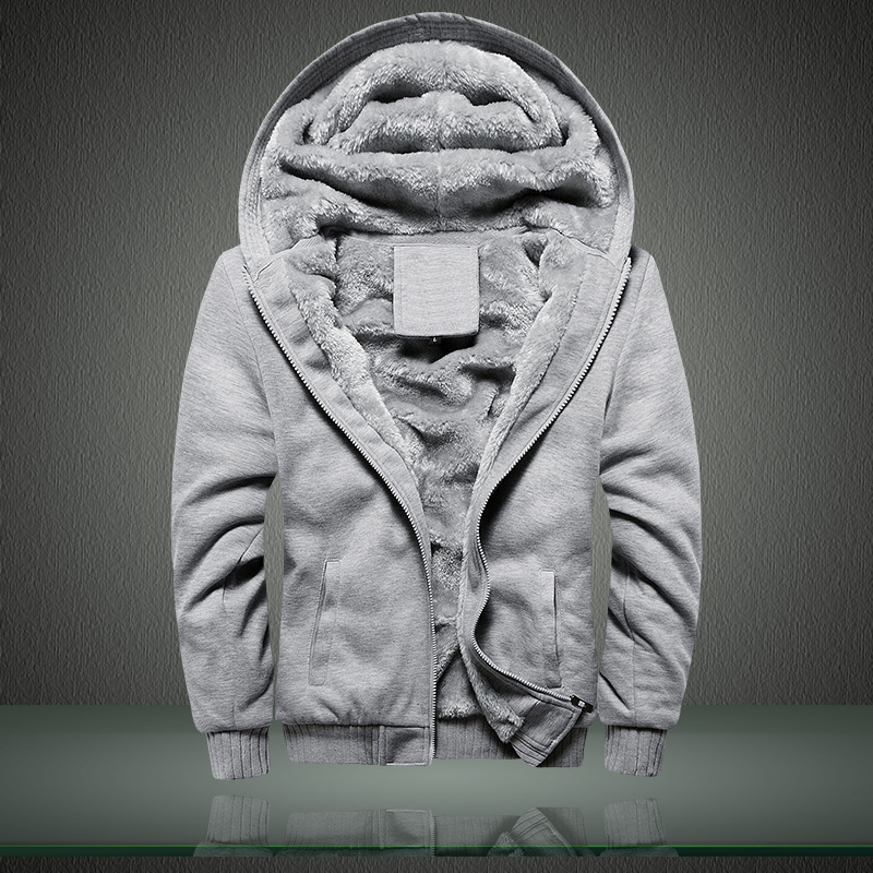 速卖通新款冬男装加绒迷彩卫衣运动服外套大码加厚保暖单上衣 5XL