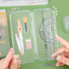 Morandi Color Comasses suit Student Prizes Multifunctional Comasses 7-piece Set Stationery Drawing Measuring Comasses