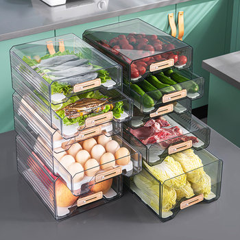 Drawer type refrigerator fresh storage box wholesale egg box kitchen rack large capacity thick food grade material