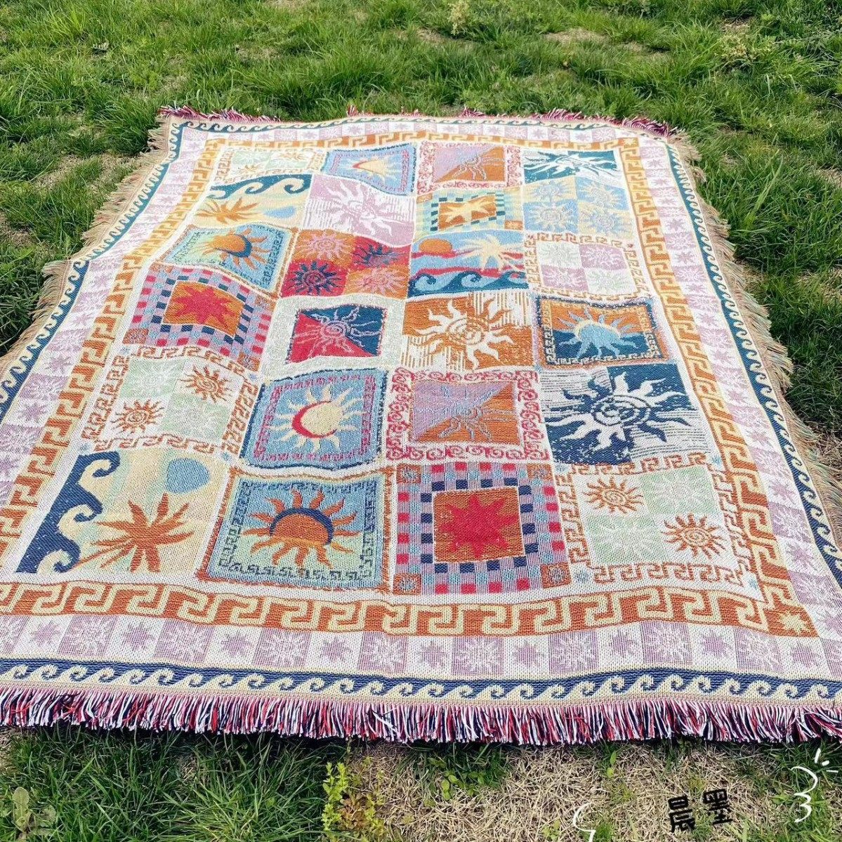 New ins Style Multi-functional Blanket Camping Bedroom Living Room Cotton Blanket Sofa Cushion Blanket Decorative Sofa Cover Towel