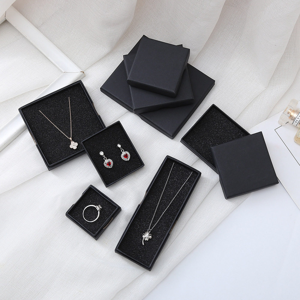 Cross-Border Thin Jewelry Box with Lid, Patterned Ring Packaging Box, Bracelet, Paper Gift Box 1.5cm