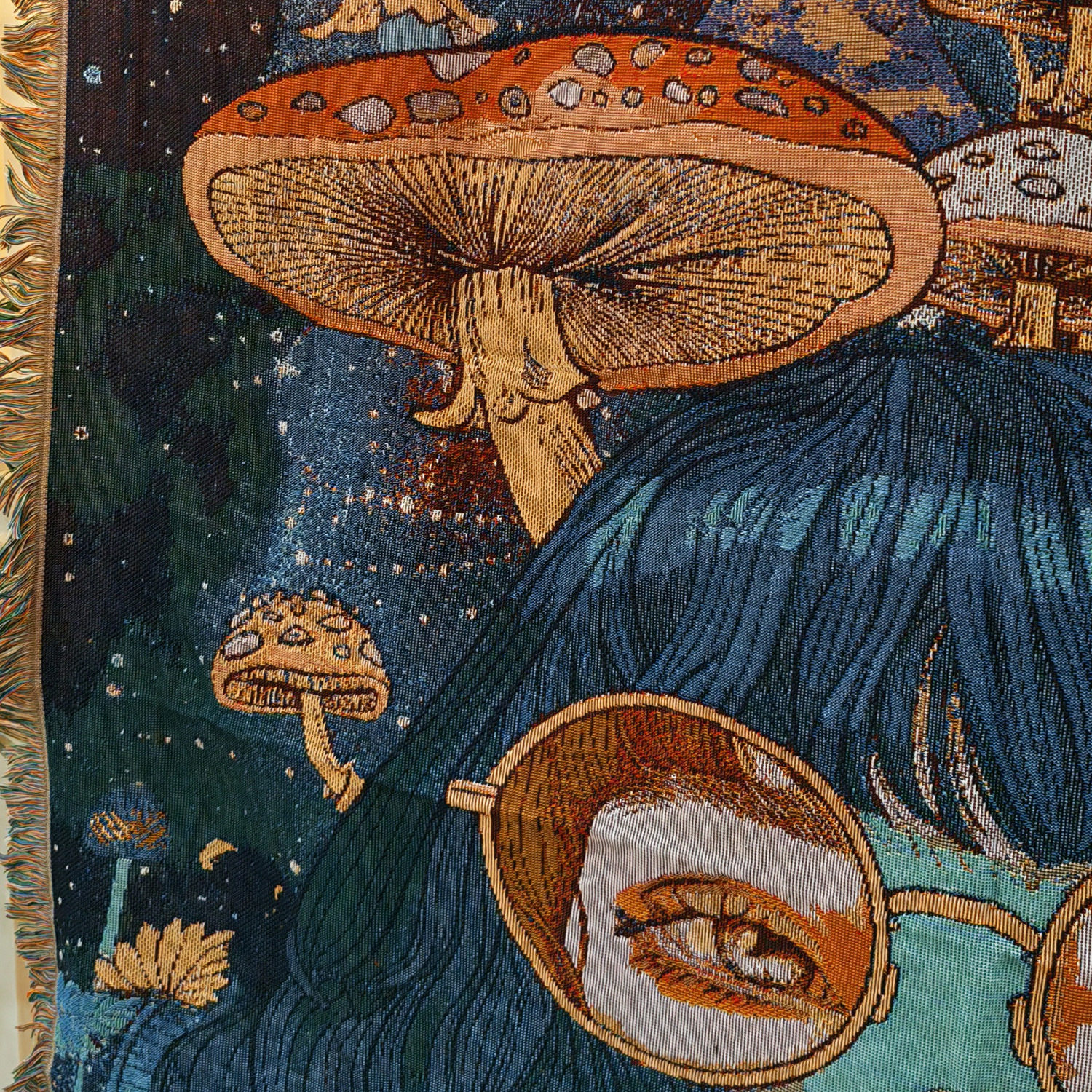 Ins Style Multifunctional Thread Blanket Illustration Tapestry Nap Blanket Sofa Blanket Cover Blanket Outdoor Camping Style Blanket Picnic Blanket