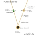 P1933-golden roman black and white double-sided number necklace 47+5cm