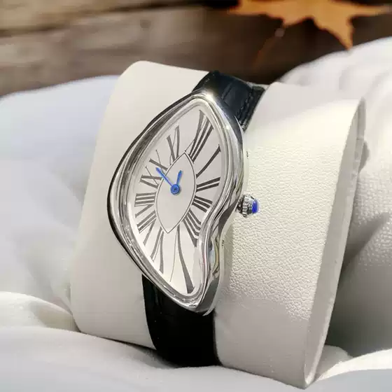 Middle Ages Crash Melted Twisted Creative Watch Men's Fashion Trendy Genuine Leather High-end Ins Niche Design Watch