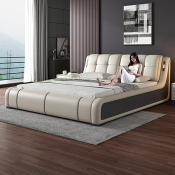Zomu Italian Minimalist Multifunctional Bed Master Bedroom Elegant Modern Light Luxury Bed 2025 New Style