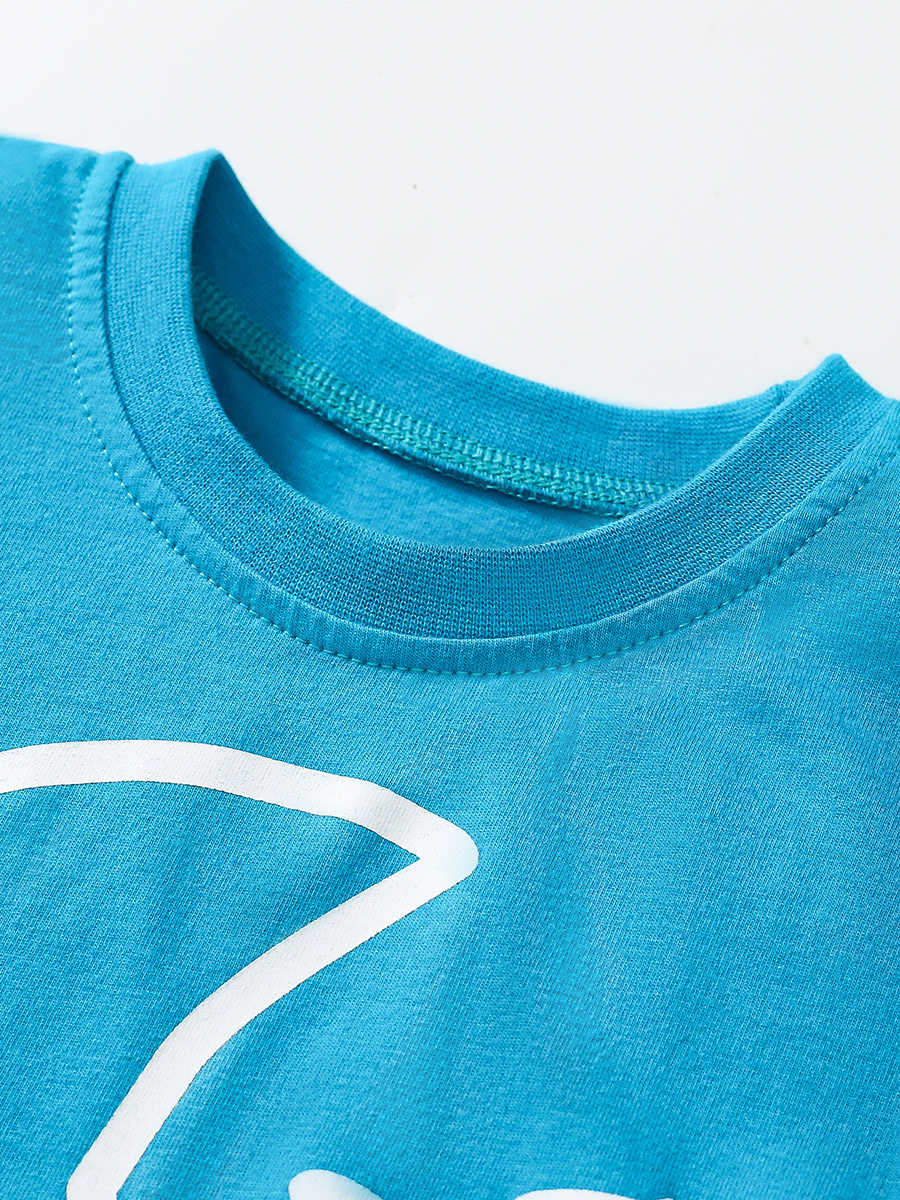 Set bambini maniche corte carino estivo, outfit ragazzi squalo cartone animato, abbigliamento bambini cotone