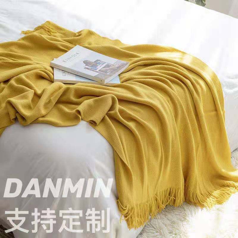 Amazon New Bed End Blanket Sofa Blanket Nordic Living Room Blanket Wool Knitted Office Air Conditioning Blanket Towel