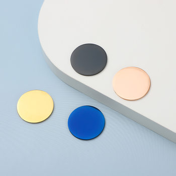 Stainless steel non-hole round card accessories badge round titanium steel round pendant jewelry pendant titanium steel necklace tag