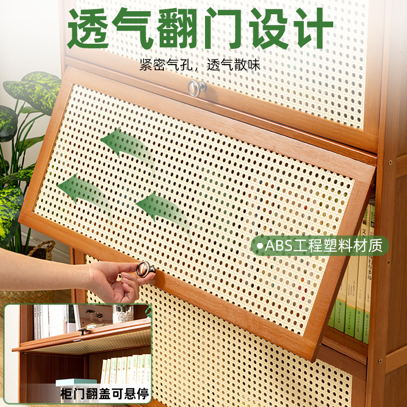 书架书柜置物架带柜门储物柜一体格子柜展示柜落地多层客厅置物柜