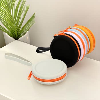 New Round Silicone Coin Purse Portable Data Cable Bag Waterproof Storage Bag Earphones Jewelry Silicone Storage Bag