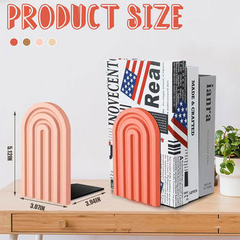 L-Shaped Bookend Student Desktop Storage Divider Bookend Rack Book Clip Bookend Wooden Wave-Shaped Book Support Wooden Simple