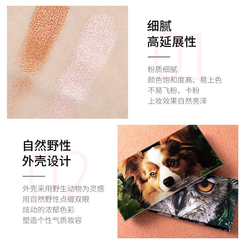 Beautiful Image jungle twelve color eye shadow plate color beautiful not easy to faint not easy to take off makeup eye shadow makeup wholesale