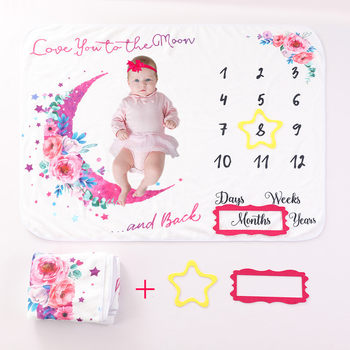 Baby Milestone Digital Month Commemorative Blanket Flannel Photo Background Blanket Baby Cover Blanket Holding Blanket Photo Blanket