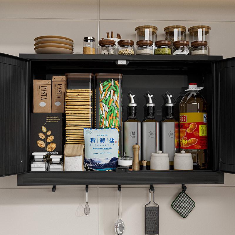 中古风厨房收纳置物架壁挂式橱柜调料盒调味品整理厨房用品储物柜,淘宝优惠券,粉丝福利购,淘宝优惠卷