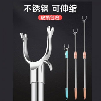 Clothes Hangers Wholesale Stainless Steel Rods with Rod Heads for Household Use Telescopic Clothes Drying Clothes Drying Amazon Dropshipping