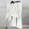in stock 2025 European and American Designer New Lotus Leaf Swing Slim Top Jacket Micro Lar Pants suit Two-piece Set