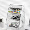 New desktop transparent pen holder oblique multi-functional stationery storage tube office student supplies storage box wholesale