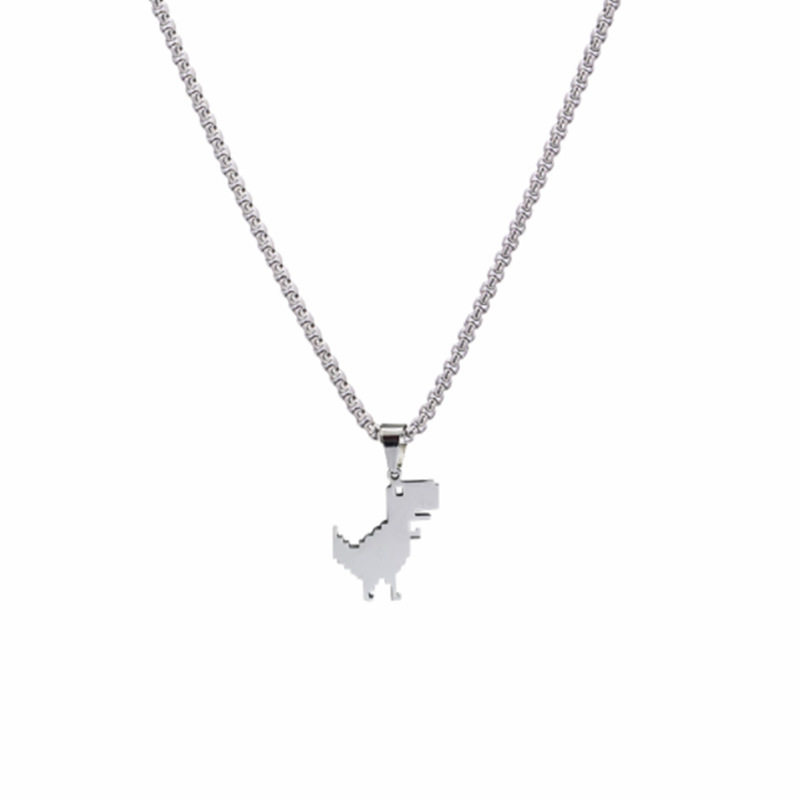 New necklace men's small dinosaur pendant ins hip hop fashion brand pendant summer niche design fashion pendant chain