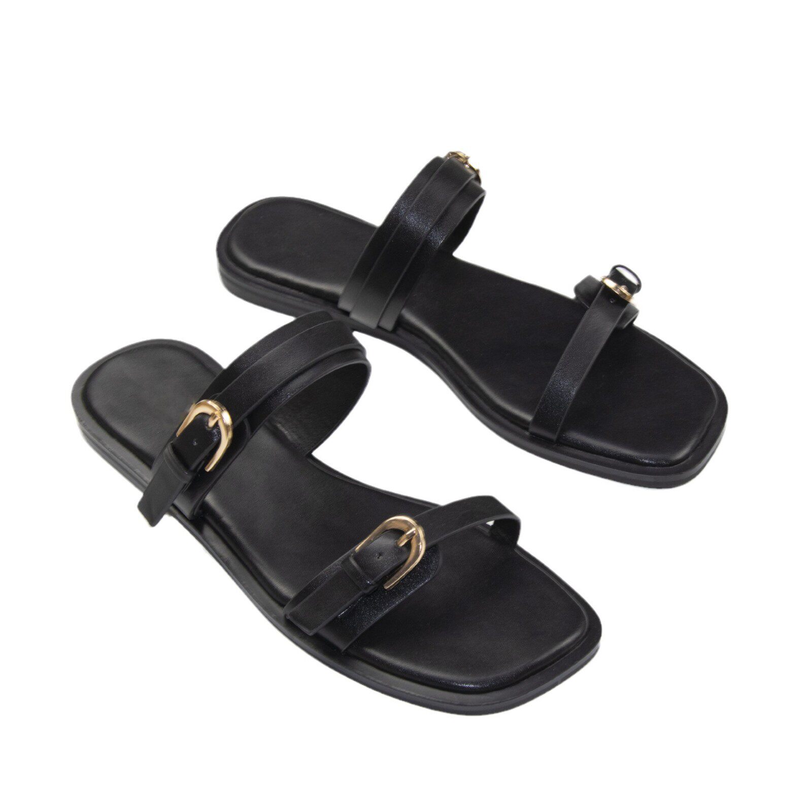 Women's 2025 New Cross-Border Sandals with Decorative Buckles, Summer Outdoor Wear Shoes Slippers Sandals