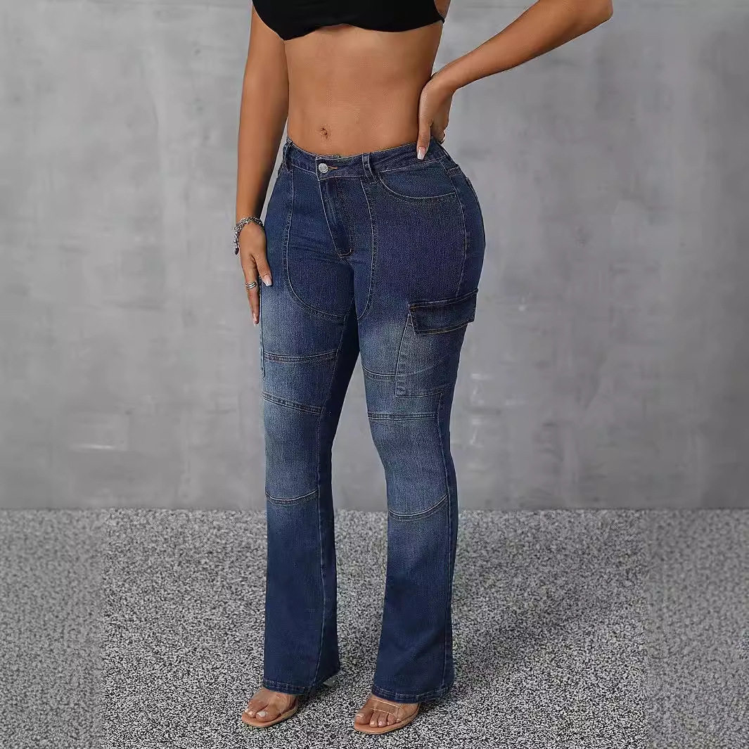 High Stretch Flared Denim Pants Casual Versatile Womens Fashion Perfect for Everyday Wear Wholesale Available