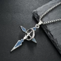 Cross surround necklace (brilliant blue)