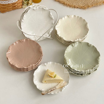 Creative tableware 6 inch small plate cold dish plate ceramic breakfast plate high sense dessert cake plate fruit dessert plate