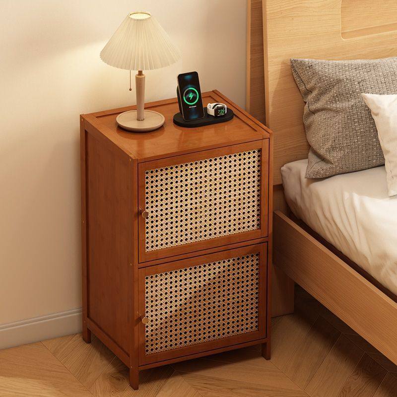 Rattan Bedside Table Simple Small Household Storage Cabinet Storage Cabinet Storage Rack Bedroom Simple Storage Rental House