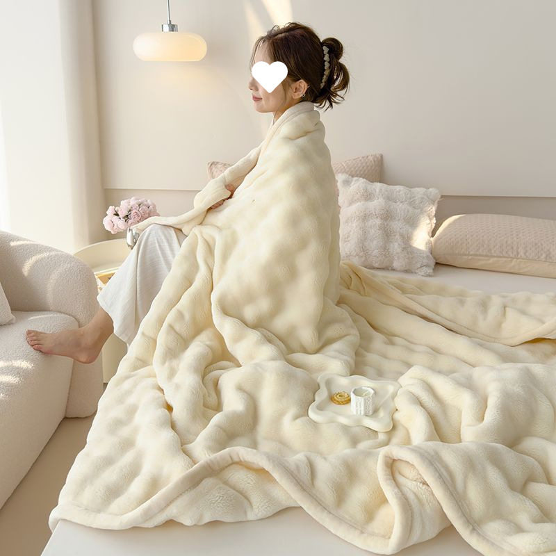 Blanket Bubble Velvet Thickeneded Winter Warm Bed Sheetss Nap Office Cover Coral Velvet Blanket Sofa Air Conditioning Blanket