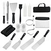 Amazon hot sale outdoor barbecue tools suit 17-piece stainless steel BBQ grill suit cooking shovel frying shovel