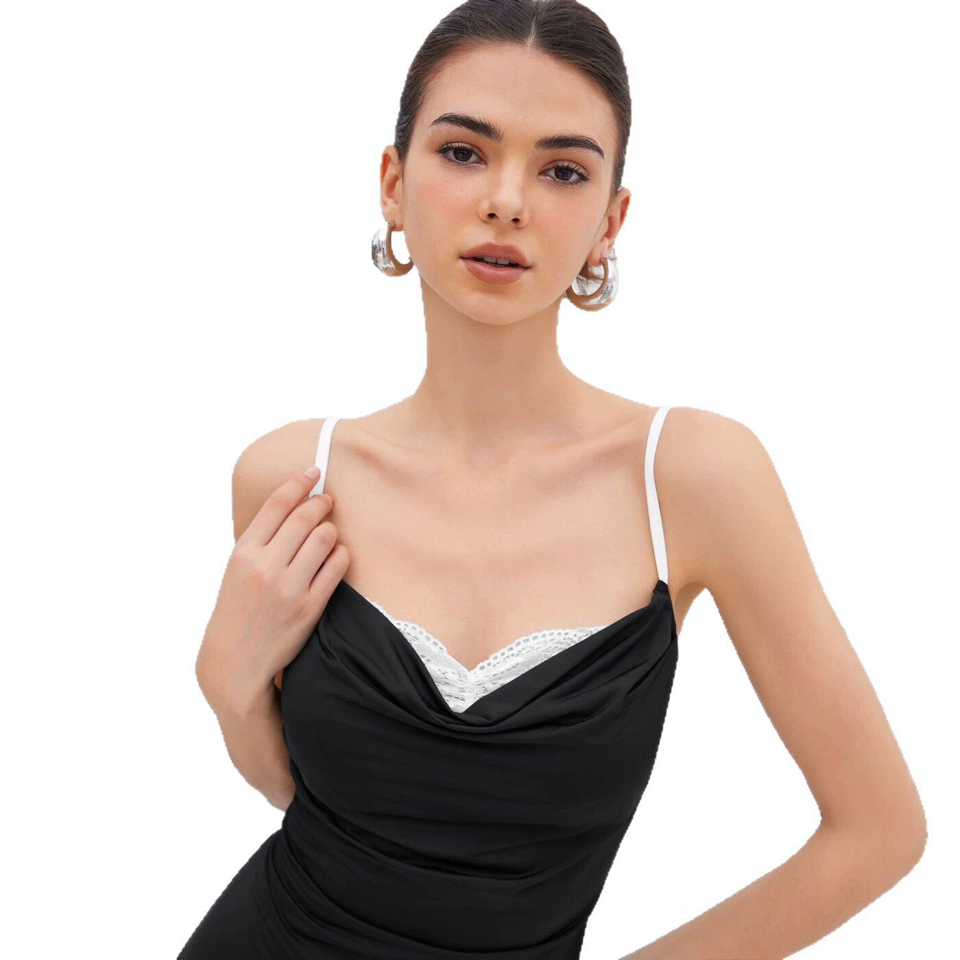 Color Block A Line Mini Dress Slimming Fit Spaghetti Straps Sweetheart Neckline Casual Summer Wear Wholesale