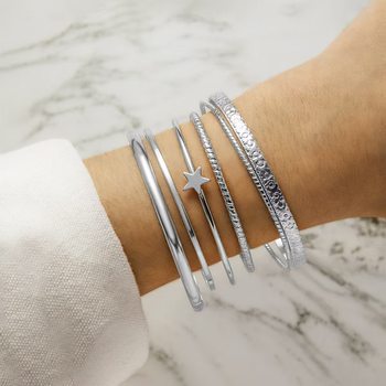 Europe and the United States cross-border retro simple chain bracelet fashion mix and match opening bracelet jewelry stacked wind combination wholesale